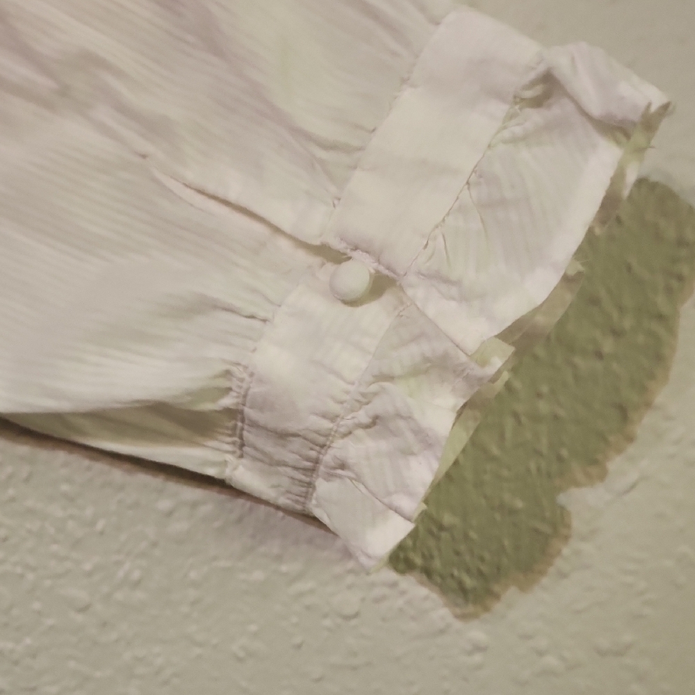 Women's White Ruffled Blouse - Picture 5 of 9